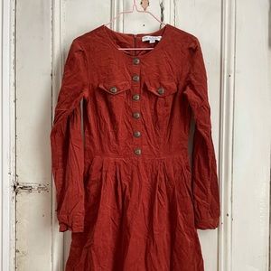 Jacobin Dress in Rust